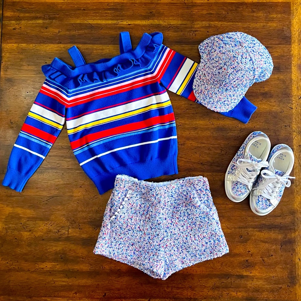 Janie and Jack 4 Piece Set Size 6 Sneakers 13 EUC